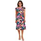 Petite Connected Apparel Short Sleeve Tropical Side Tie Dress - image 2