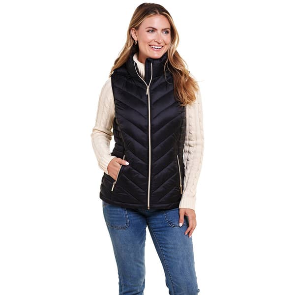 Womens Michael Kors Packable Logo Vest w/Hood