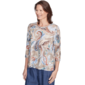 Womens Alfred Dunner Summer Solstice Twisted Paisley Tee - image 3