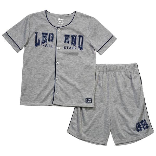 Boys Sleep On It(R) Marled Top & Shorts Pajama Set - Grey - image 