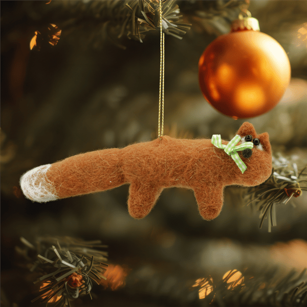 Gallerie II Orange & Green Snow Tipped Fox Christmas Ornament