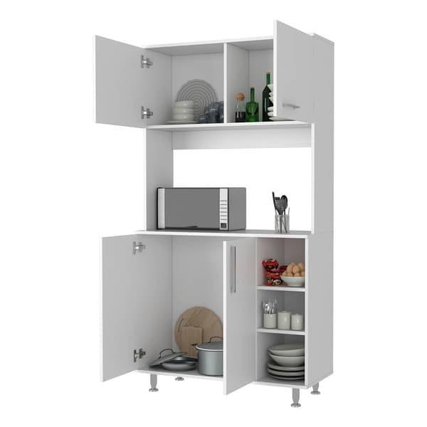 FM FURNITURE Colorado White Pantry Cabinet