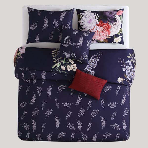 Bebejan&#174; Deep Purple Garden Cotton 5pc. Reversible Comforter Set