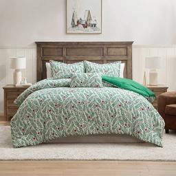 Hallmark Green Branches 4pc. Holiday Comforter Set