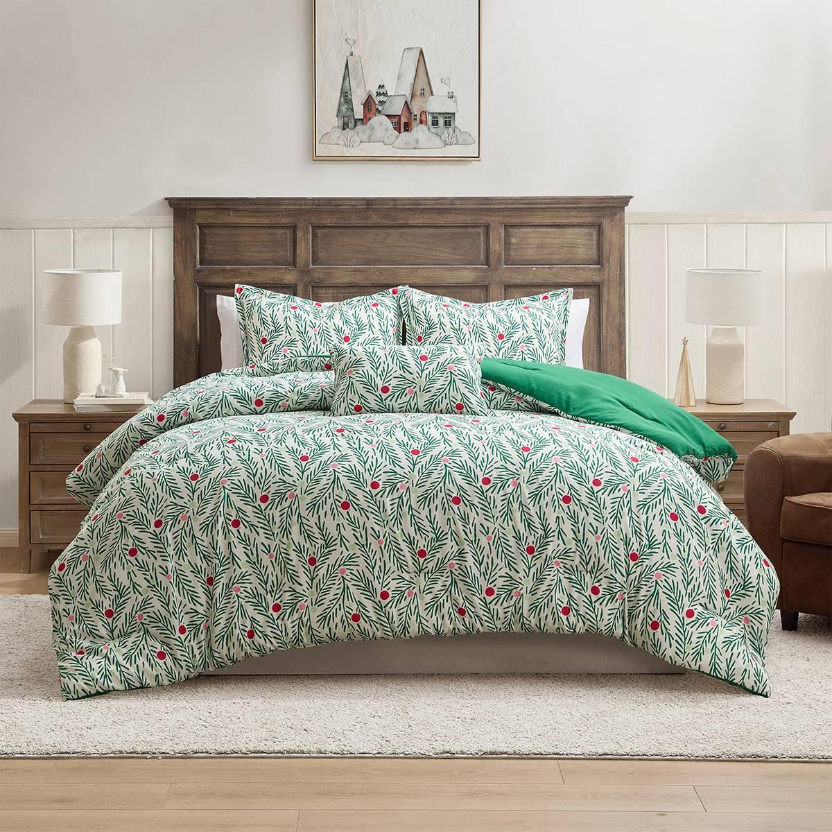 Hallmark Green Branches 4pc. Holiday Comforter Set