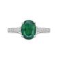 Sterling Silver Ring w/ Created Emerald & White Topaz Gemstones - image 4
