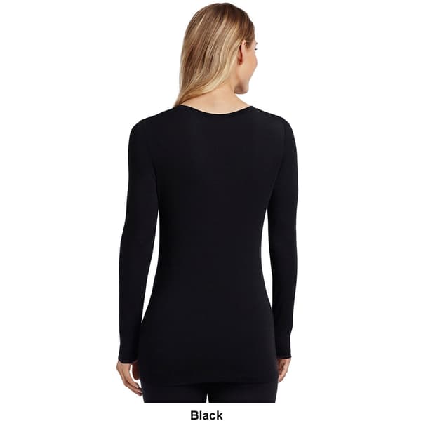 Womens Cuddl Duds Softwear with Stretch Long Sleeve V-Neck Tee