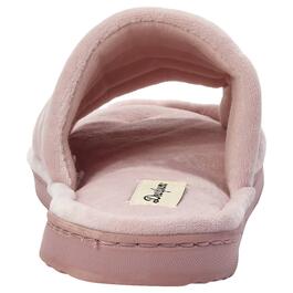 Womens Dearfoams® Ana Solid Quilted Velour Slide Slippers