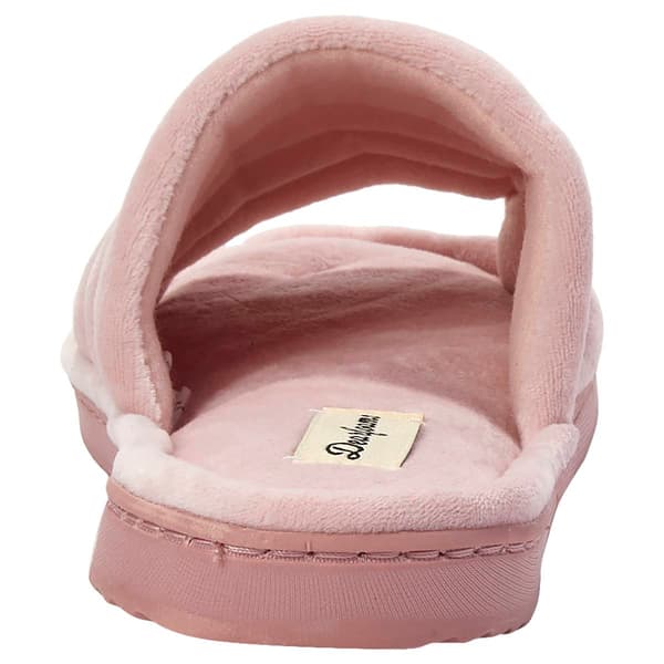 Womens Dearfoams® Ana Solid Quilted Velour Slide Slippers