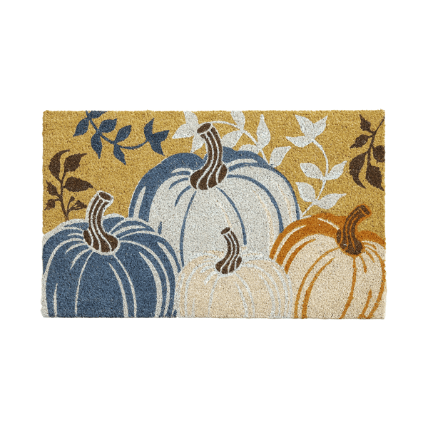 VCNY Home Bold Pumpkins Outdoor Coir Doormat
