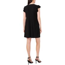 Womens MSK Flutter Sleeve Solid V-Neck Shift Dress