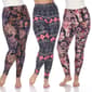 Plus Size White Mark Pack Of 3 Diamond And Paisley Leggings - image 1