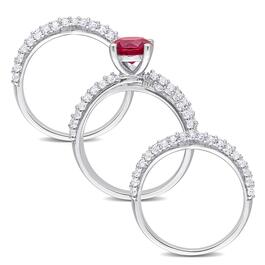 Gemstone Classics&#8482; Lab Created Ruby & White Sapphire Bridal Set