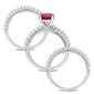 Gemstone Classics&#8482; Lab Created Ruby & White Sapphire Bridal Set - image 2