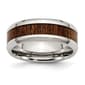 Mens Gentlemen's Classics&#40;tm&#41; Brown Wood Enamel Inlay Wedding Band - image 1