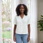 Womens Nicole Miller Ruffle Sleeve V-Neck Embroidered Blouse - image 2