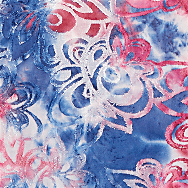 Plus Size Ruby Rd. Indigo Go Tie Dye Floral Keyhole Neck Blouse