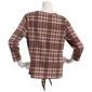 Womens C''est La Vie 3/4 Sleeve Cozy Rib Plaid Faux Button Blouse - image 2