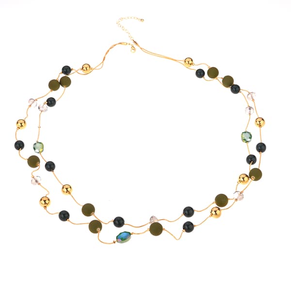 Ashley Cooper&#40;tm&#41; Double Row Station Multi Color Beaded Necklace - image 