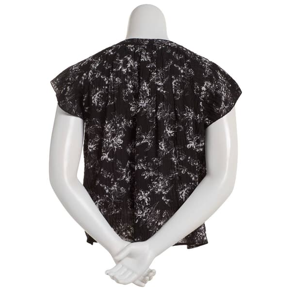 Womens Fair Hope Cap Sleeve Abstract Blouse