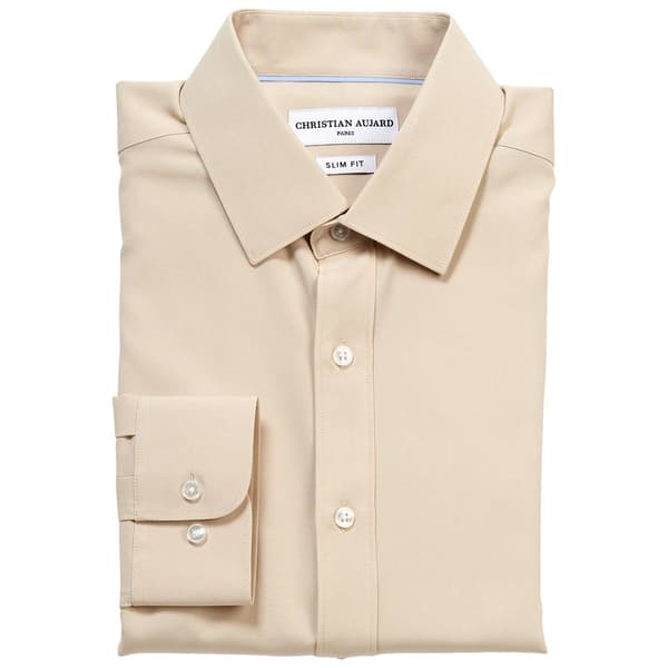 Mens Christian Aujard Slim Fit Dress Shirt - Silver Lining