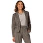 Womens Democracy Long Sleeve Crop Plaid Blazer w/Flap Pockets - image 1