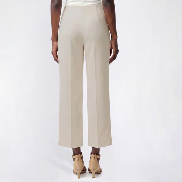 Petite Anne Klein Pull On Seamed Wide Leg Crop Dress Pants
