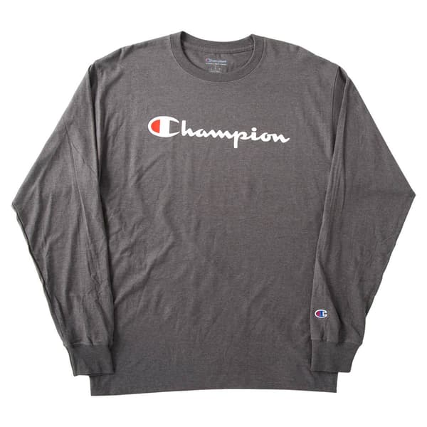 Mens Champion Script Logo Long Sleeve Graphic Tee - image 