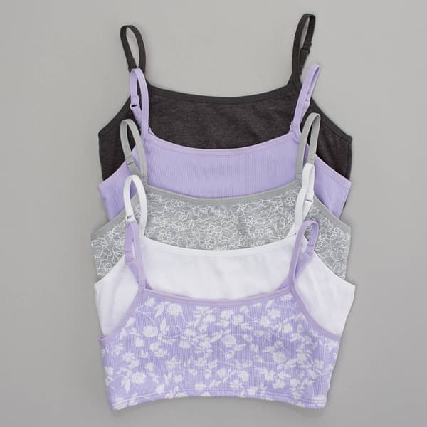 Girls &#40;7-14&#41; Rene Rofe&#40;R&#41; 5pk. Noelle Floral/Marled/Solid Bralettes