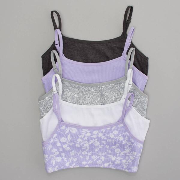 Girls &#40;7-14&#41; Rene Rofe&#40;R&#41; 5pk. Noelle Floral/Marled/Solid Bralettes - image 