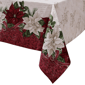 Threadmade Clarette Poinsettia Holiday Fabric Tablecloth - image 3