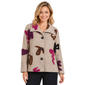 Petite Ali Miles Long Sleeve Point Collar Alphabet Print Button - image 1