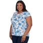 Plus Size Emaline Key Items Cap Sleeve Tropical Postcard Tee - image 3