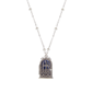 Symbols of Faith Blue Enamel Cross House Locket Necklace - image 1