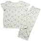 Womens Laura Ashley(R) Floral Lace Trim Henley Capri Pajama Set - image 1
