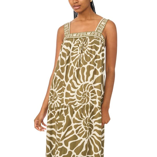 Womens MSK Sleeveless Square Neck Seashell Challis Maxi Dress