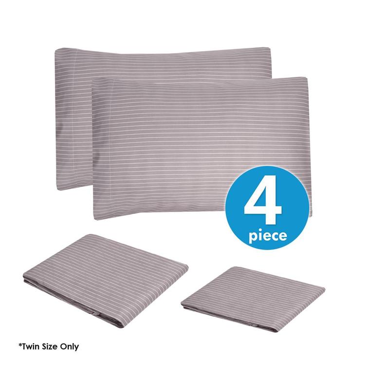 Sweet Home Collection 6pc. Pinstripe Brushed Microfiber Sheet Set