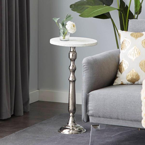 9th & Pike® Silver Traditional Terrazzo Accent Table