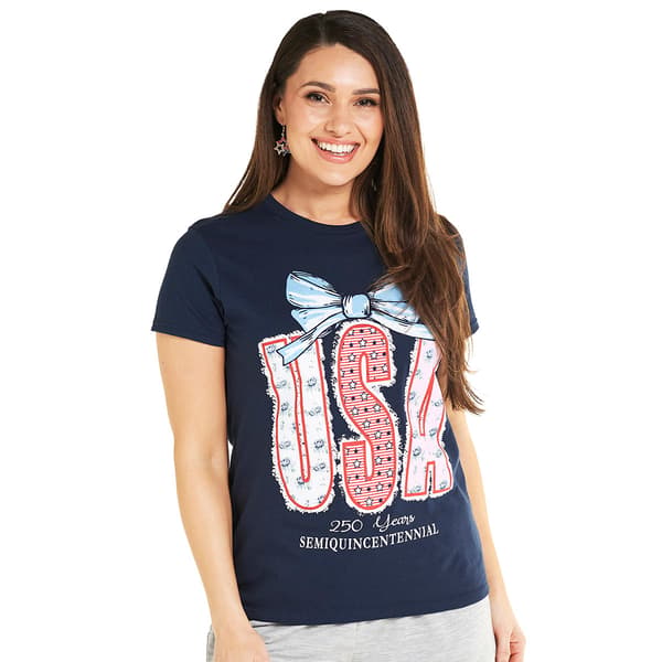 Womens Home of the Brave 250 USA Bow Short Sleeve Tee - image 