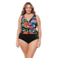 Plus Size Great Lengths Floral Shade Draped One Piece Swimsuit - image 1