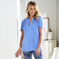 Petite Napa Valley Flutter Sleeve Solid Dot Pleated Blouse - image 1