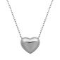 Simple Rhodium Plated Sterling Silver Heart Necklace - image 1