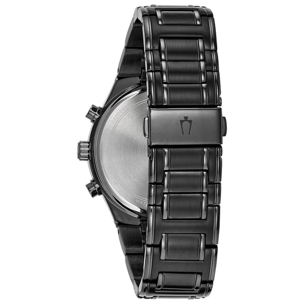 Mens Bulova Stainless Black IP Chrono Bracelet Watch - 98B287