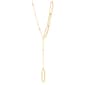 Gold Classics(tm) Yellow Gold Paperclip w/ Beads Lariat Necklace - image 1