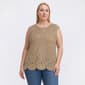 Plus Size Kasper Sleeveless Allover Floral Crochet Blouse - image 1