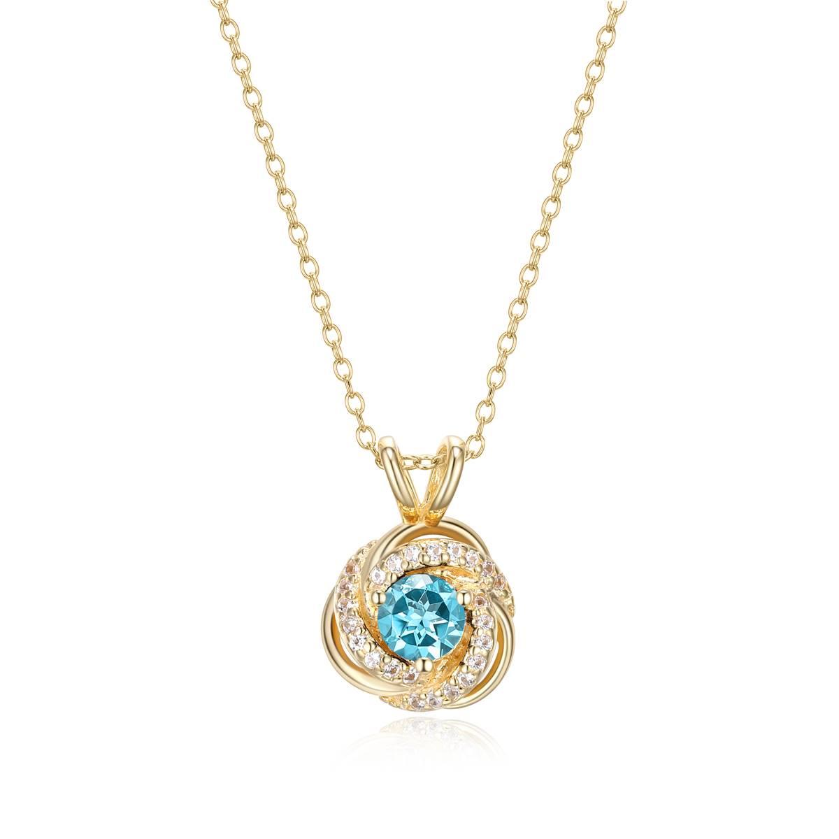 Forever Facets 18kt. Gold Topaz Love Knot Necklace