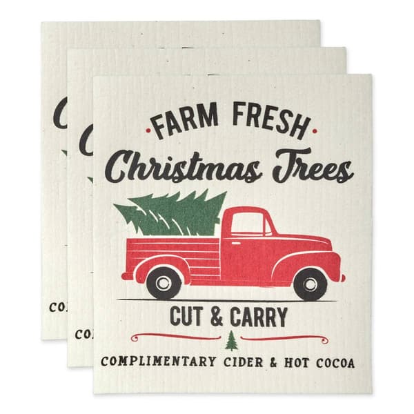 DII&#40;R&#41; Christmas Truck Swedish Dishcloths - Set of 3 - image 
