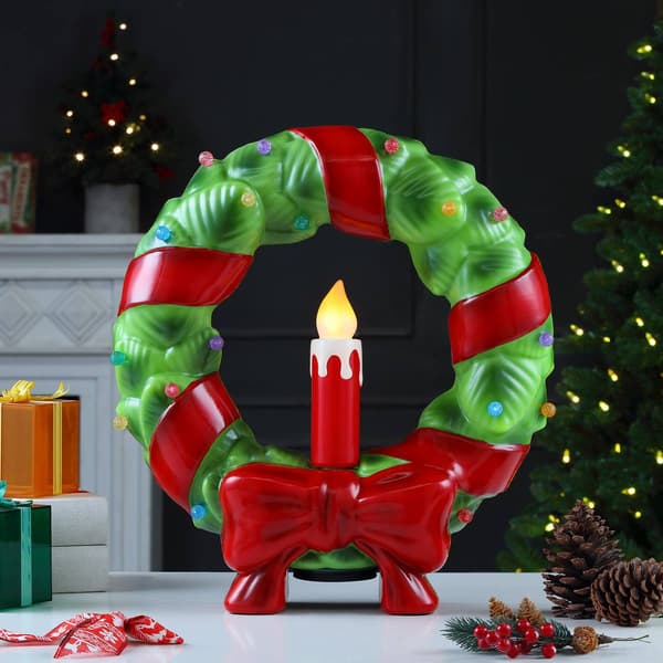 Mr. Christmas 19.25in. Vintage Blow Mold Green Wreath
