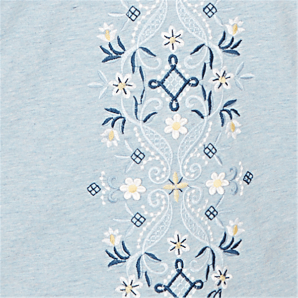 Plus Size Alfred Dunner Out Of The Blue Center Embroidery Blouse