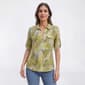 Petite Emily Daniels Elbow Sleeve Tropical Palm Leaf Blouse - image 1